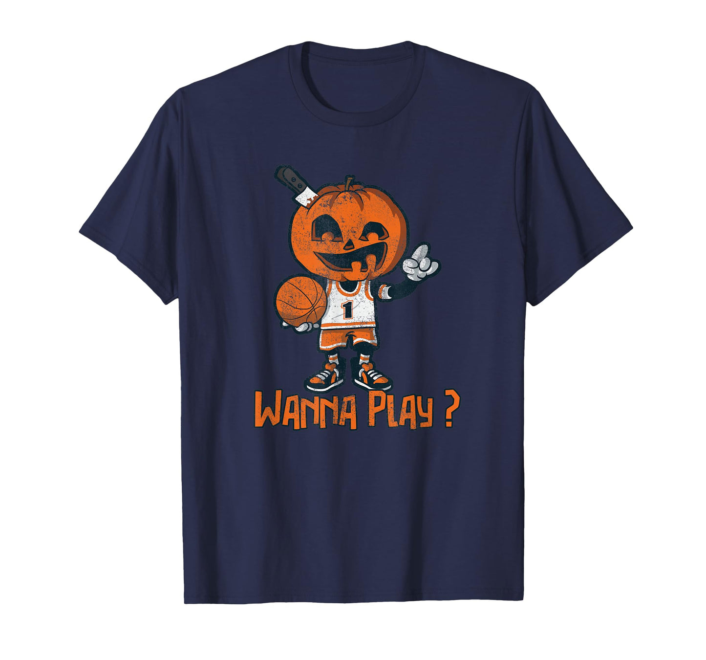 Pumpkin, Wanna Play?, Dead Zombie Basketball Player T-Shirt