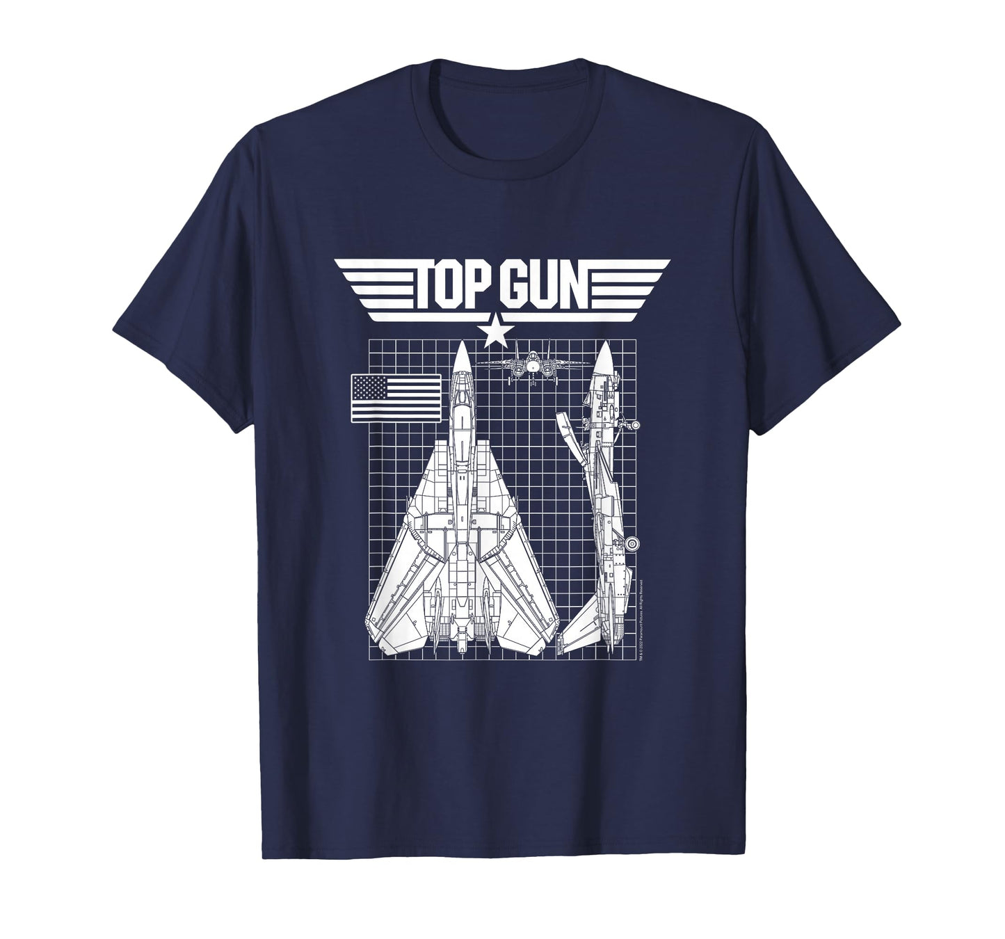 Top Gun F-14 Tomcat Blueprints Action Movie T-Shirt