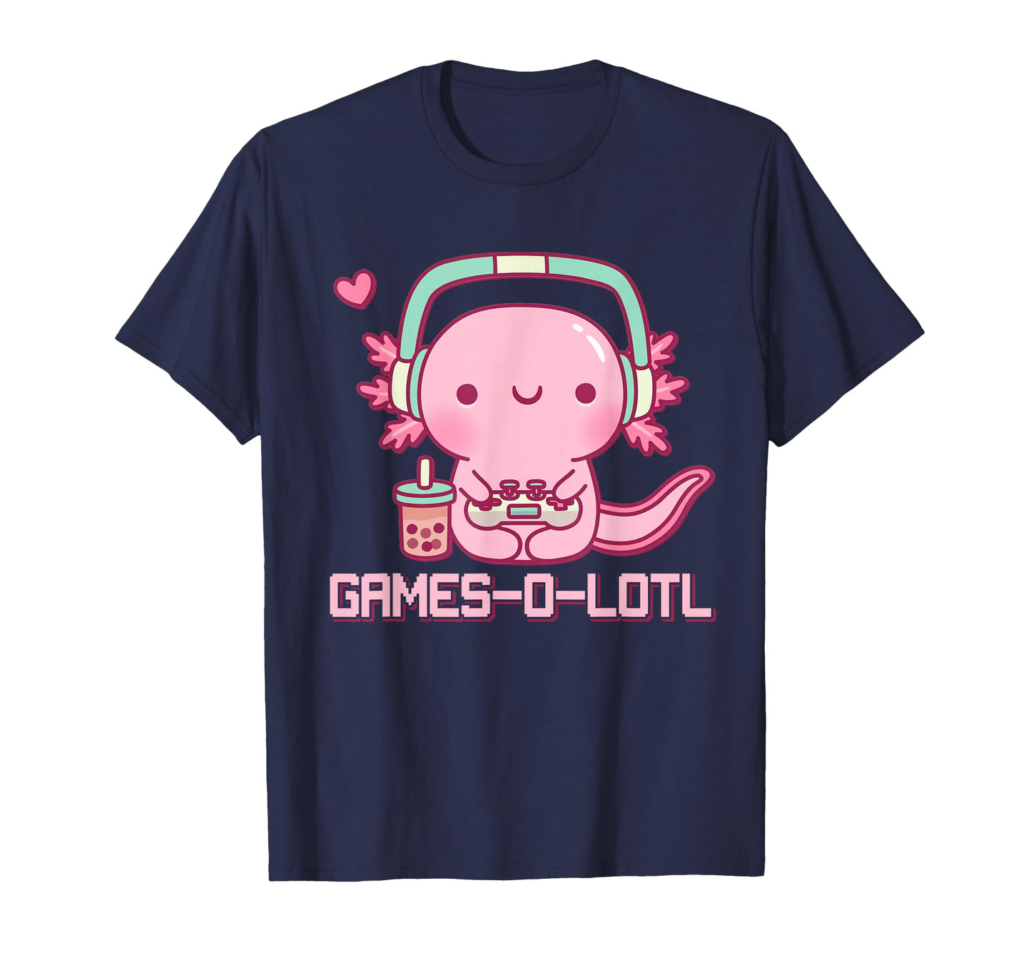 Gamesolotl Axolotl Video Games Kawaii Anime Gamer Boys Girls T-Shirt