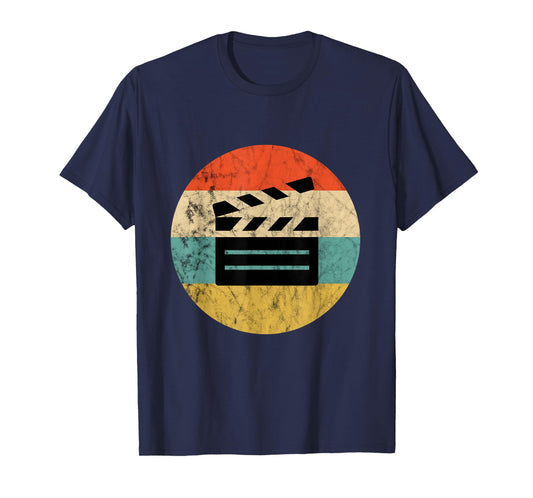 Filmmaker Clapboard Film Director Lover Retro Vintage Sunset T-Shirt