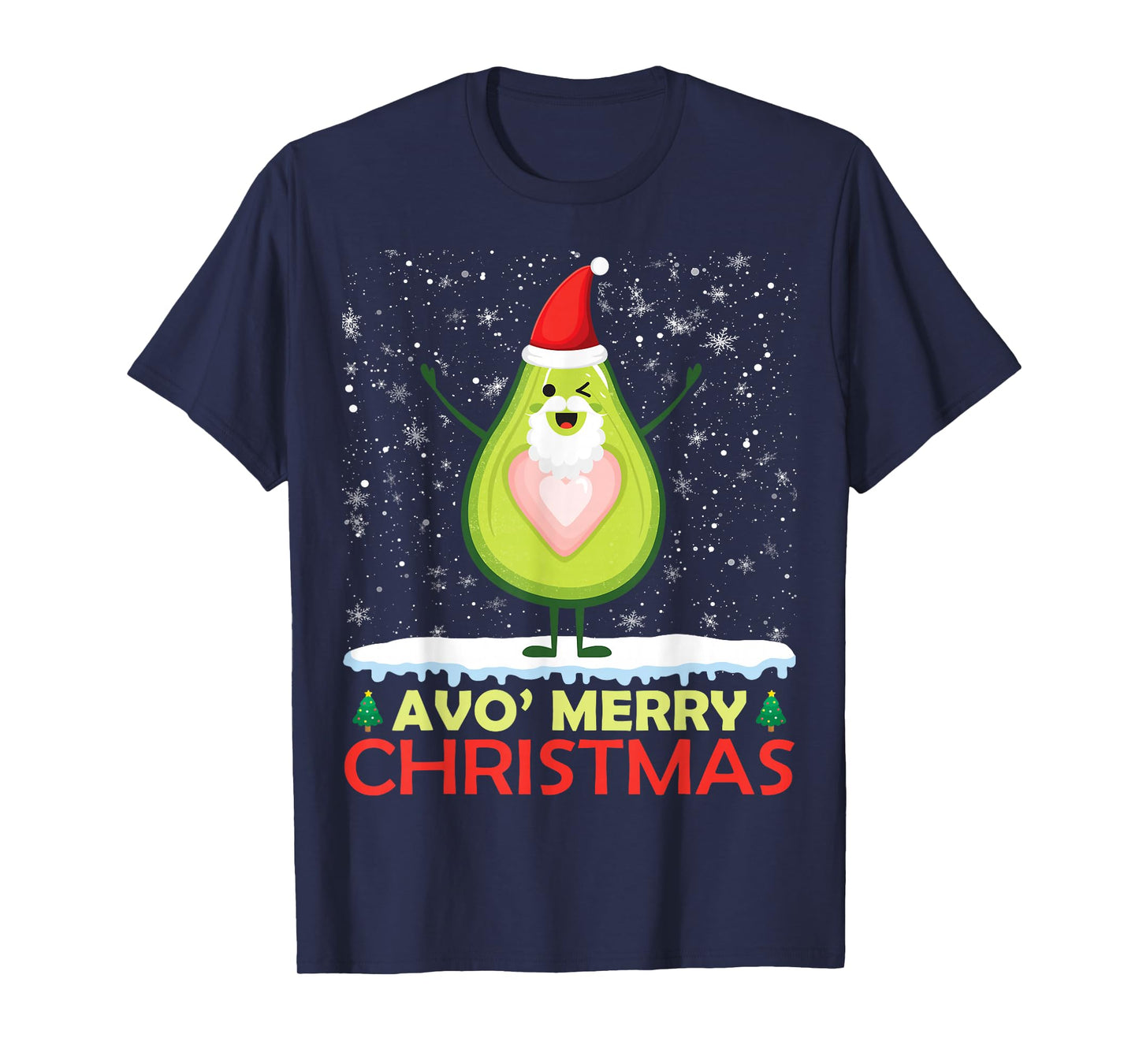 Santa Avocado Avo Merry Christmas Vegan Pajama Avocado Lover T-Shirt