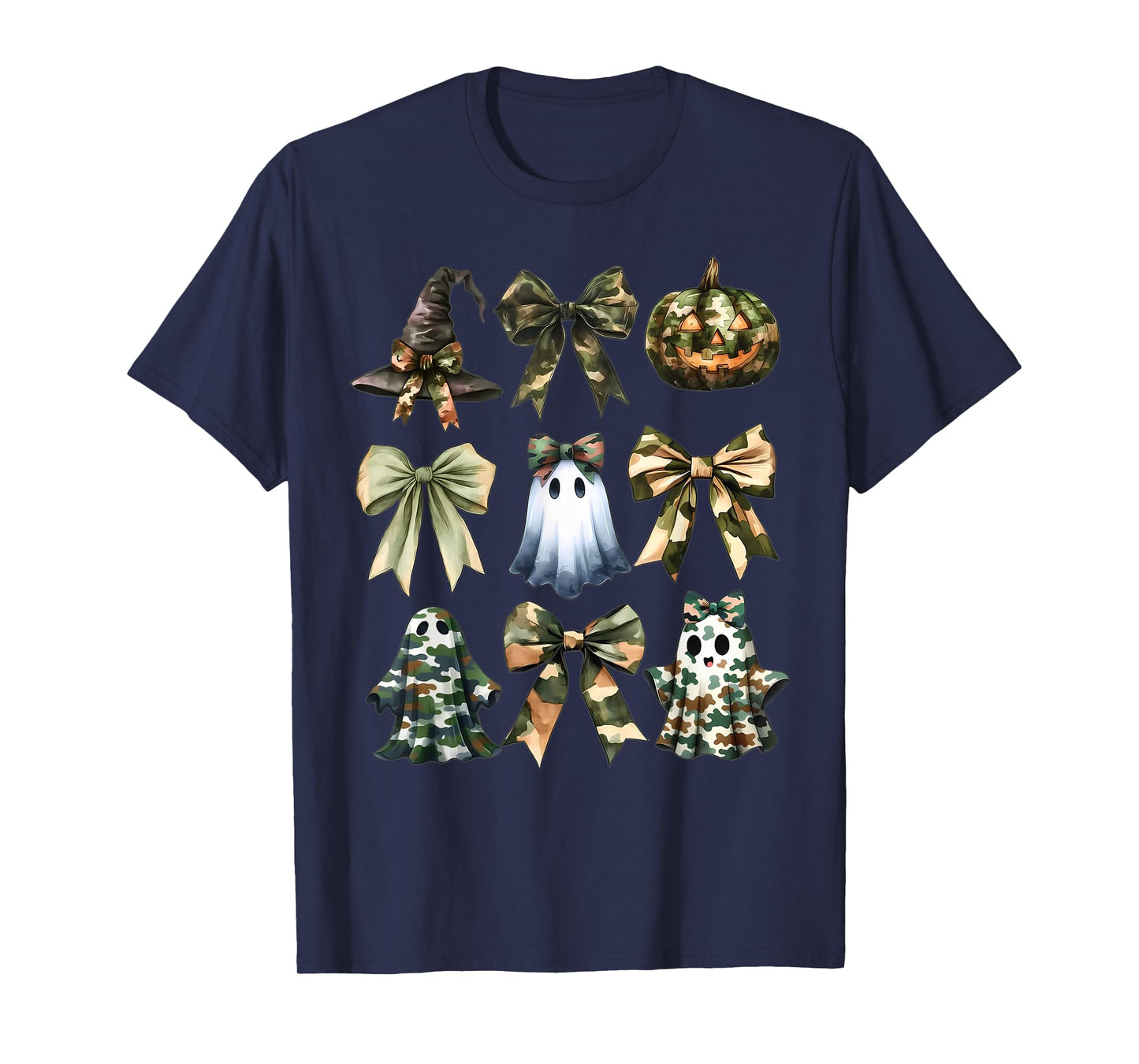 Coquette Camo Ghost Bow Hunting Halloween Pumpkin Camouflage T-Shirt