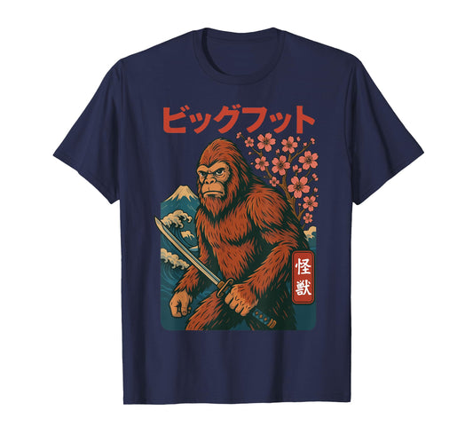 Bigfoot Samurai Japanese Sword Sasquatch T-Shirt