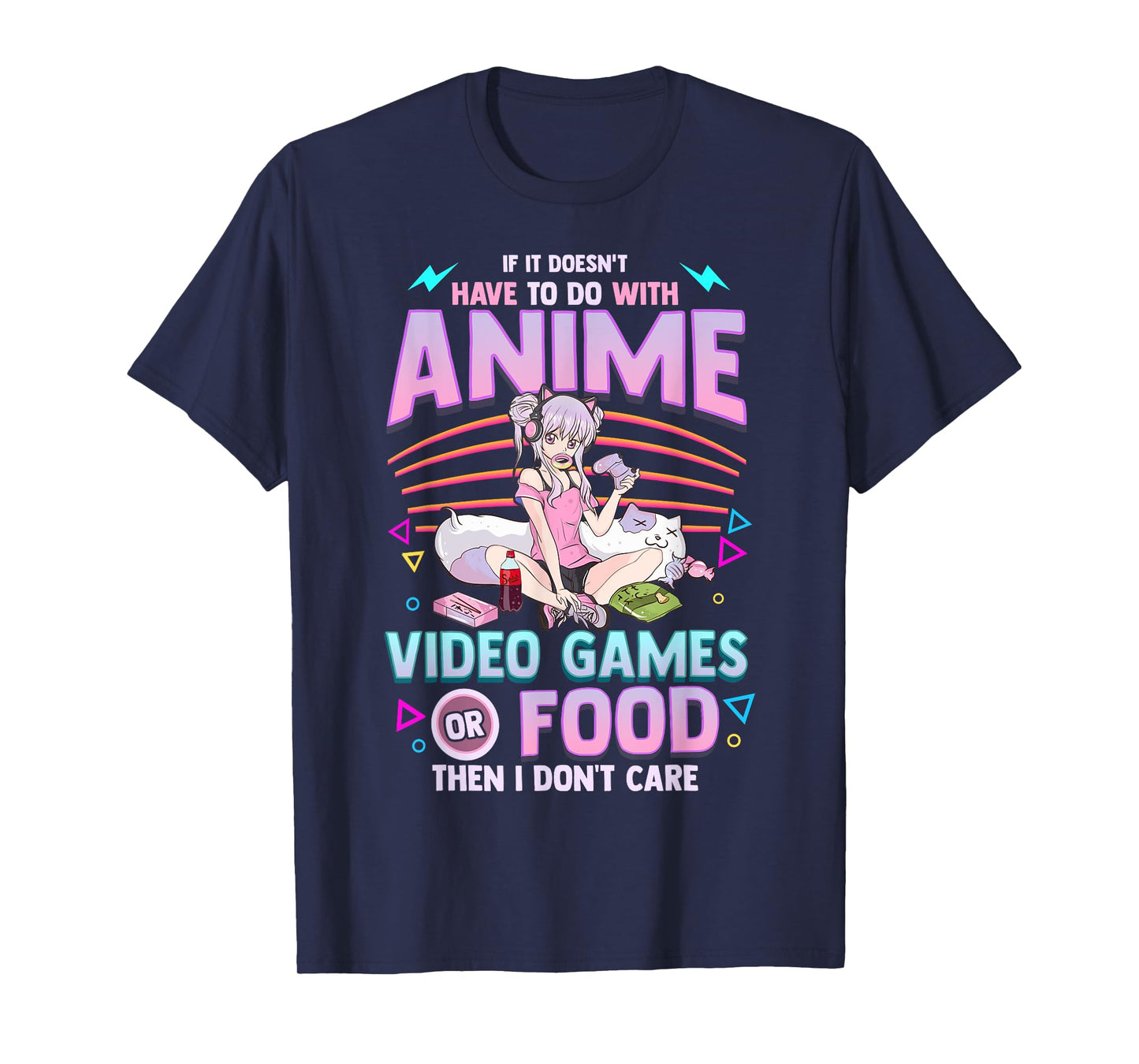 Cute Anime Gamer Girl Funny Kawaii Japanese Manga Joke T-Shirt