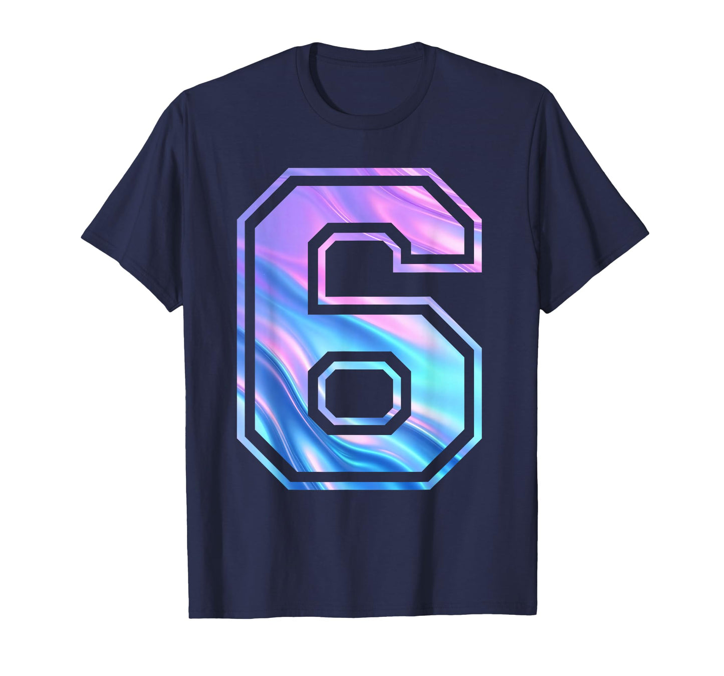 6 Number Six Team Sports Graphic Design Matching Varsity T-Shirt