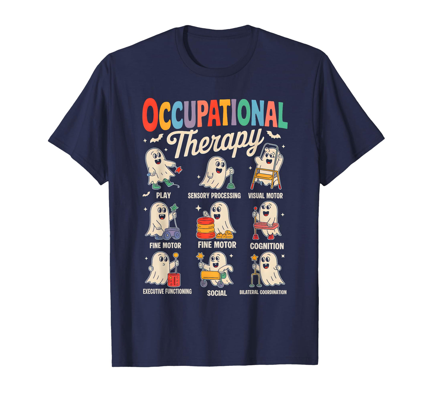 OT Occupational Therapy Therapist Spooky OTA Halloween Ghost T-Shirt