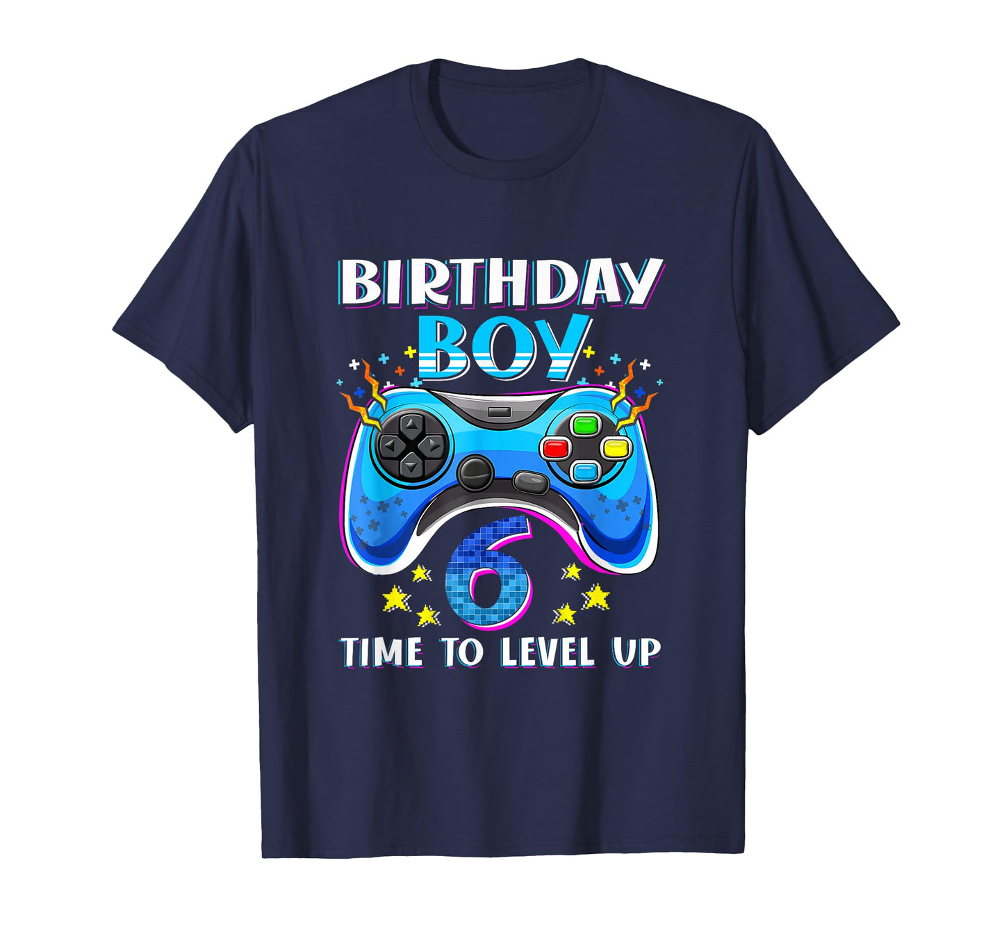 Birthday Boy Time To Level Up Gamer Video Game 6 Years Old T-Shirt