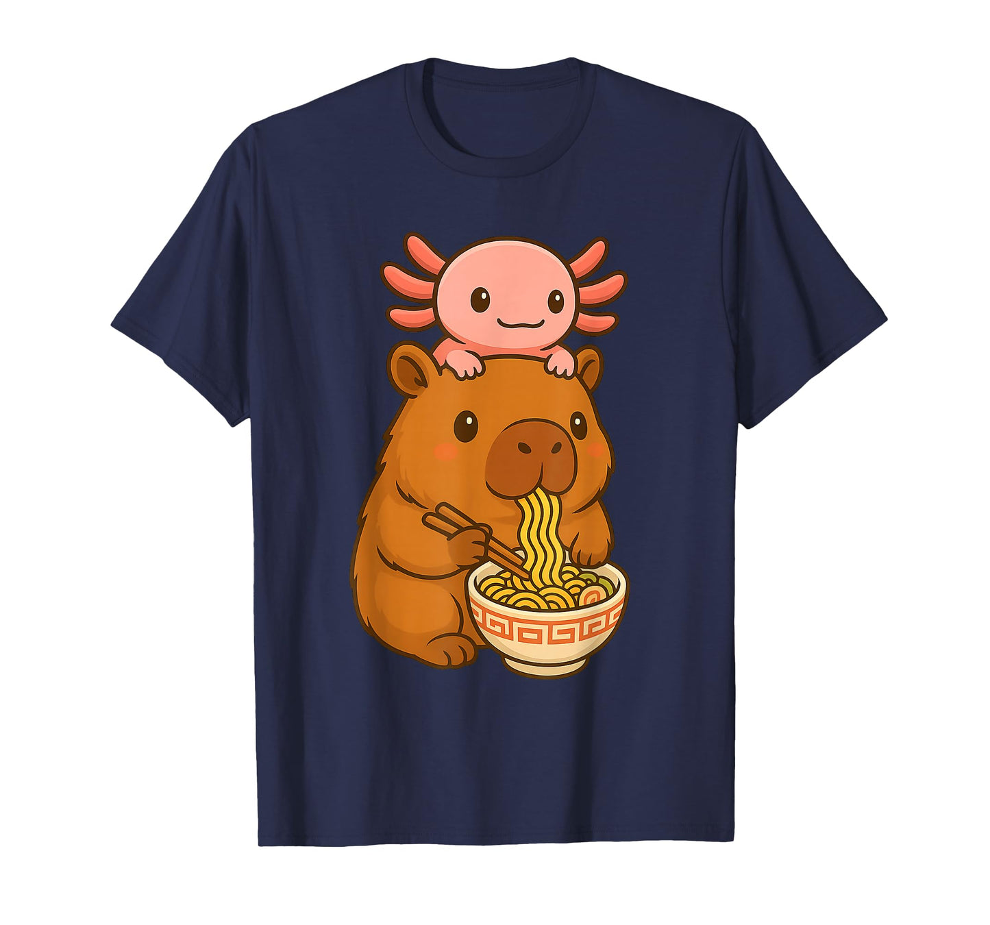 Capybara Anime Ramen Axolotl Funny Graphic Kawaii Capibara T-Shirt