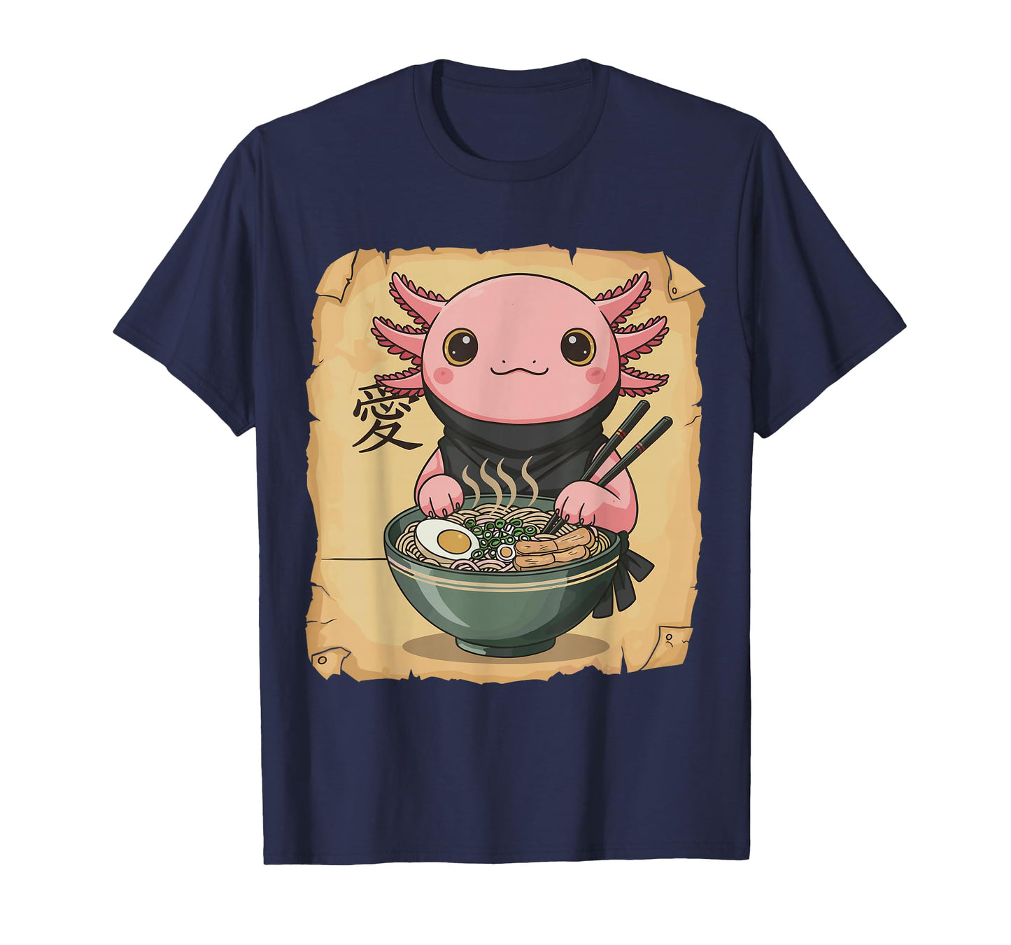 Ramen Axolotl Noodle Kawaii Lover Japanese Funny Graphic T-Shirt