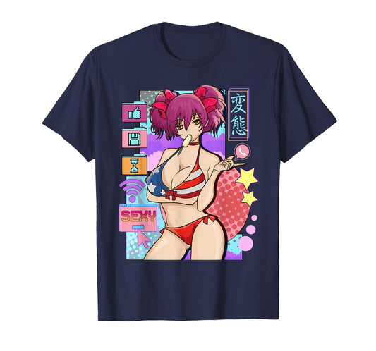 Sexy Anime Girl Waifu Japanese Cosplay T-Shirt
