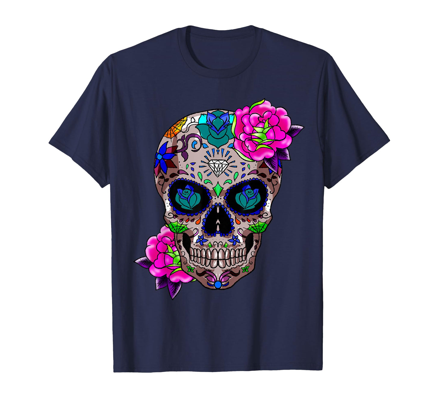 Sugar Skull Day Of The Dead Cool Bone Head Skulls Gift Idea T-Shirt