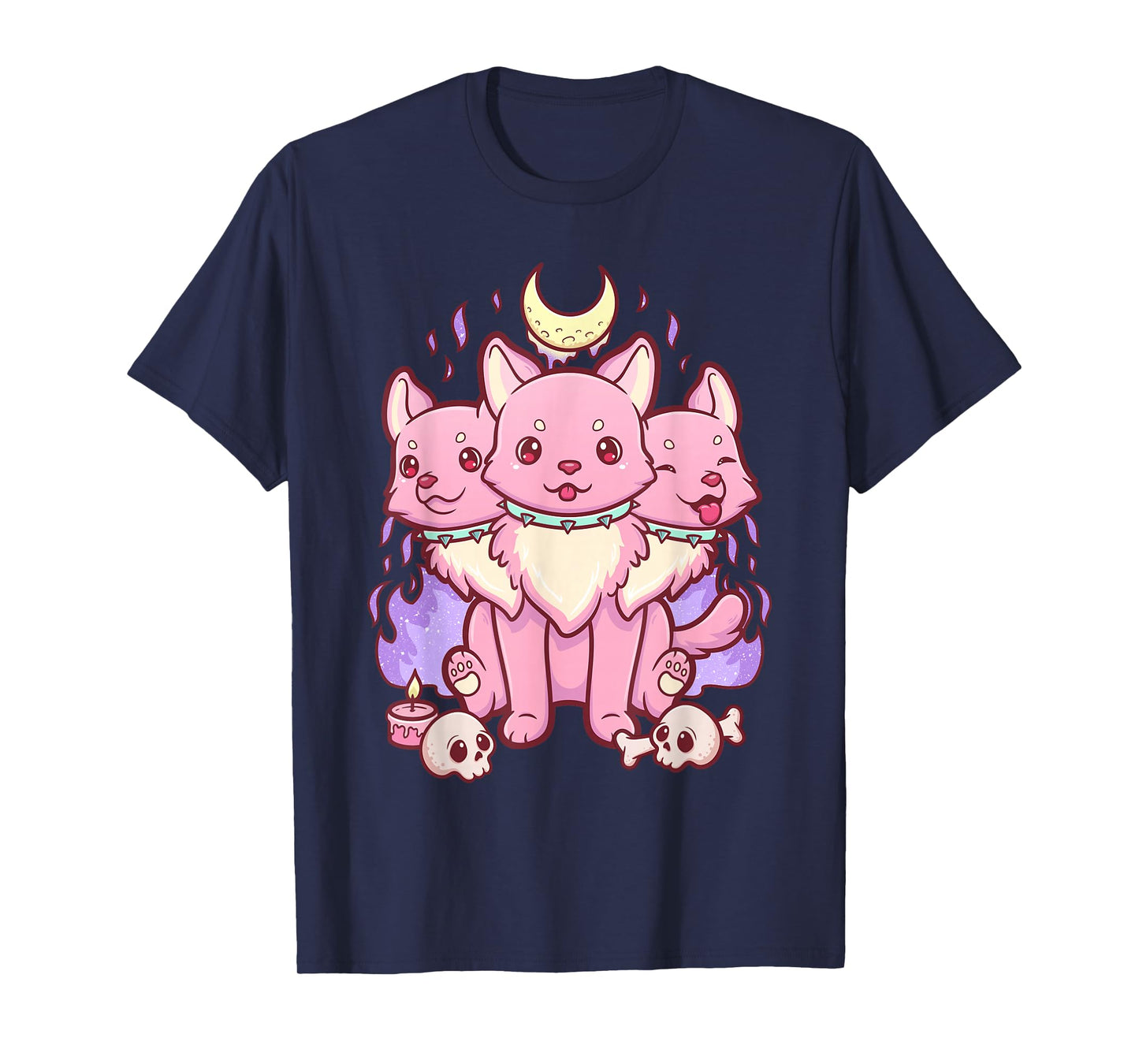 Kawaii Pastel Goth Cute Scary 3 Headed Dog T-Shirt