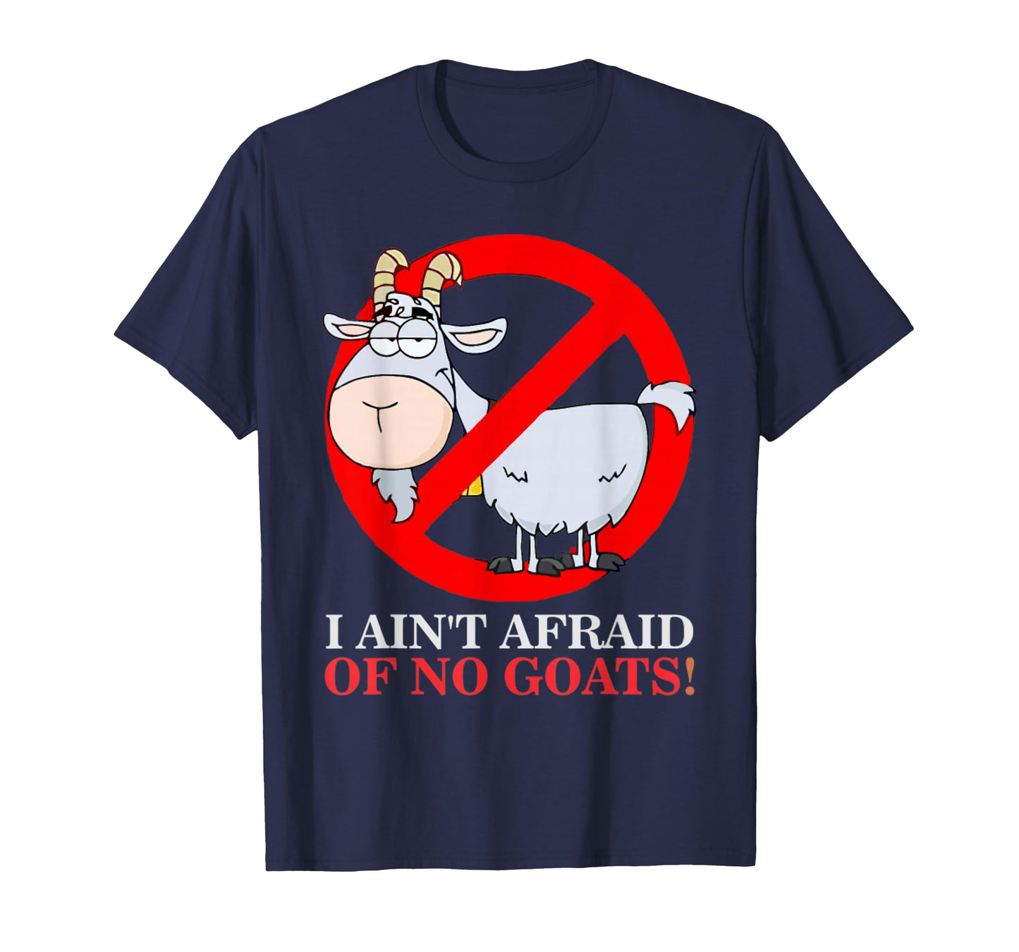 Goat Funny I Ain't Afraid Of No Goat Baseball T-Shirt - Black, Unisex-Adults/Kids, Short Sleeve, Classic Fit, Small
