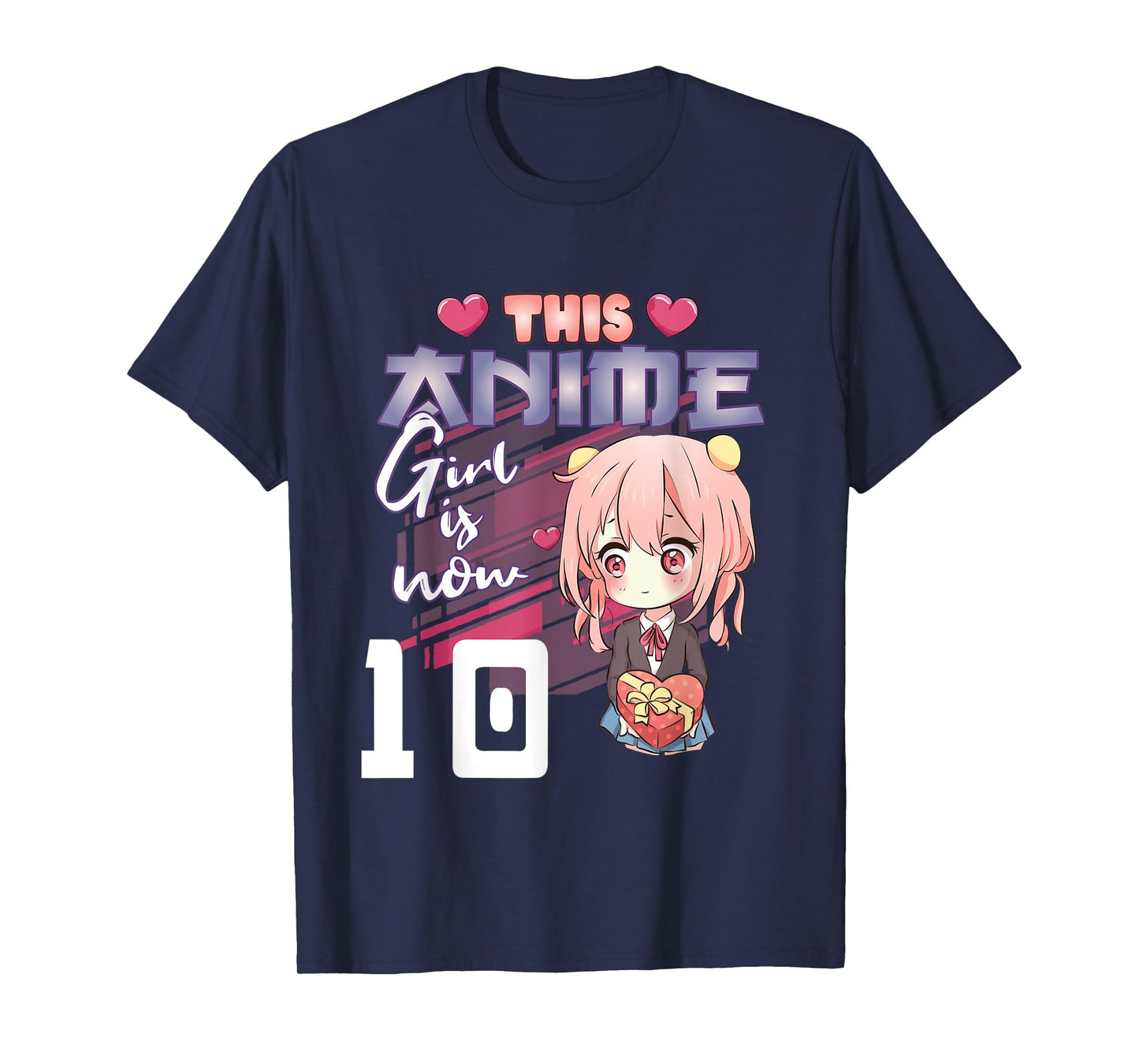 This Anime Girl Is Now 10 Years Old Anime 10th Birthday Girl T-Shirt
