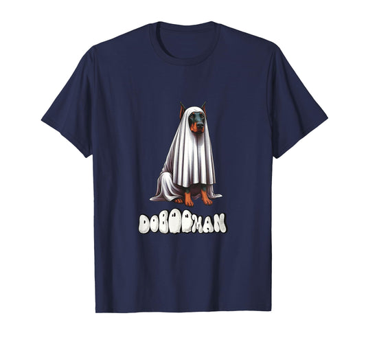 Funny Doberman Halloween Ghost, DoBOOman, Dobie Mom T-Shirt