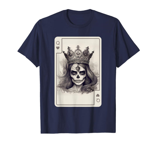 Queen of Hearts Gothic Poker Card Game Halloween Creepy T-Shirt