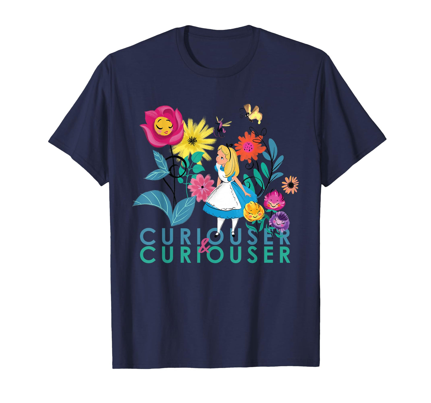 Disney Alice in Wonderland Curiouser & Curiouser T-Shirt Small