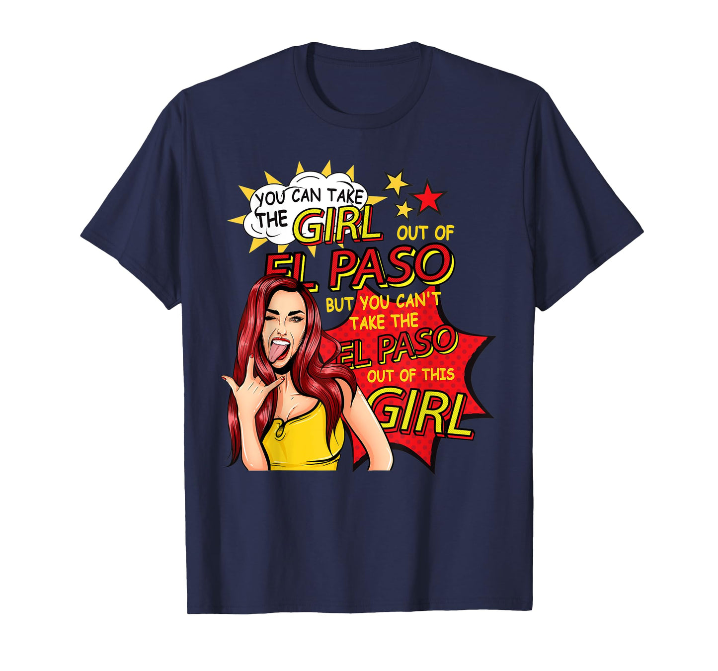 Retro Girl From El Paso - Comic Style - El Paso Girl T-Shirt