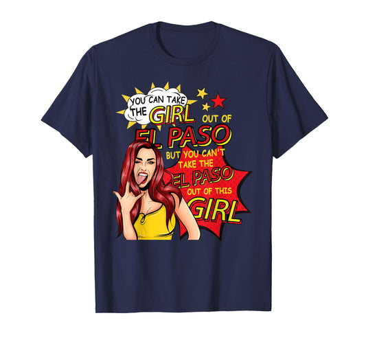 Retro Girl From El Paso - Comic Style - El Paso Girl T-Shirt
