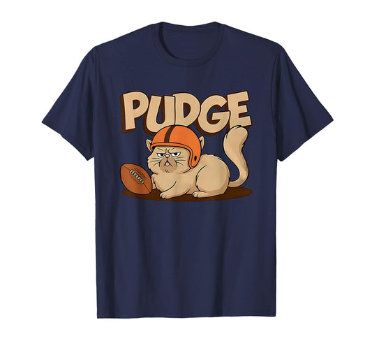 Pudge The Football cat Grumpy Game Day Mascot T-Shirt