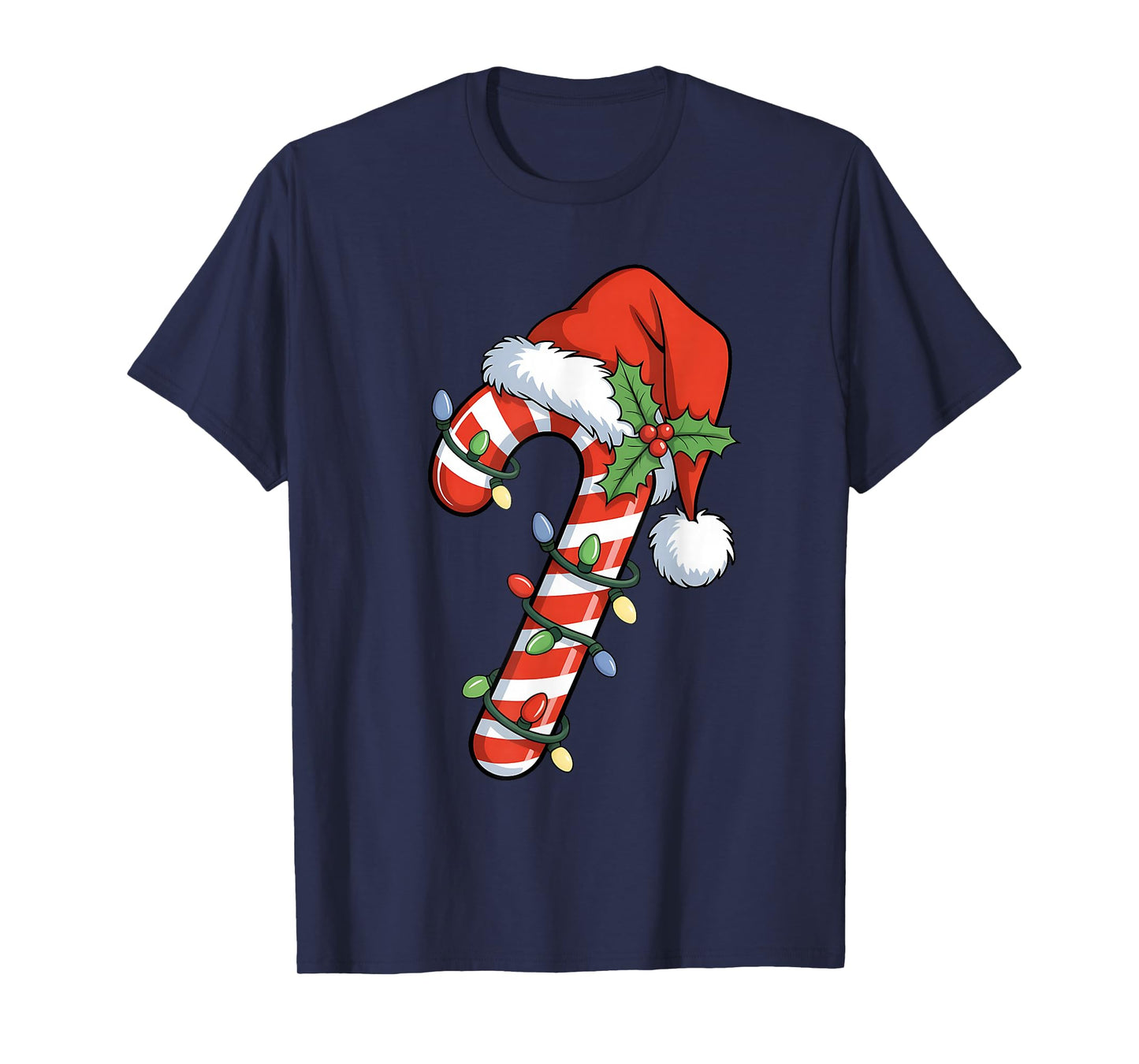 Christmas Candy Cane Santa Xmas Kids Toddler Youth Women Men T-Shirt