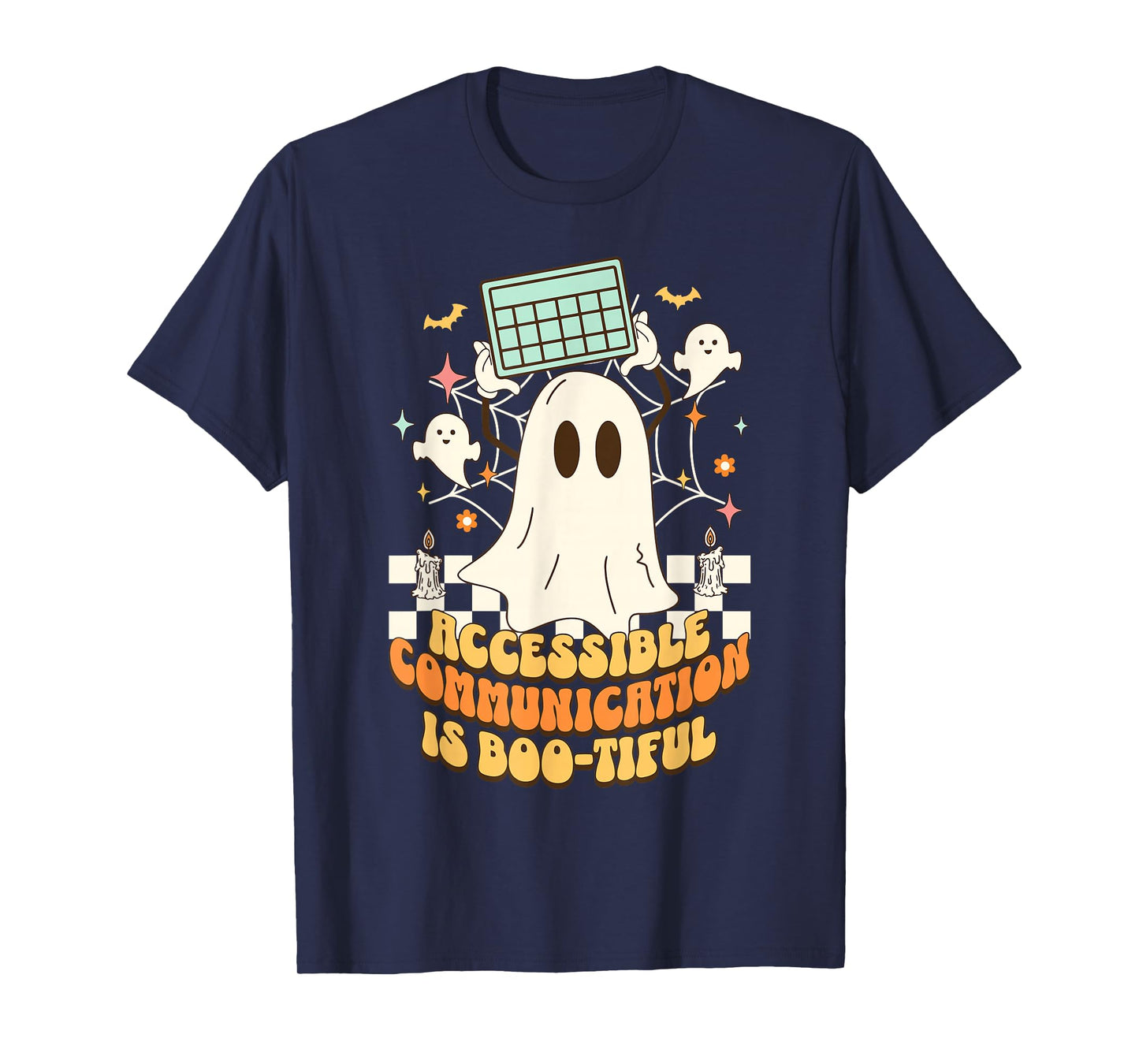 Halloween Accessible Communication Ghost AAC Awareness SLP T-Shirt