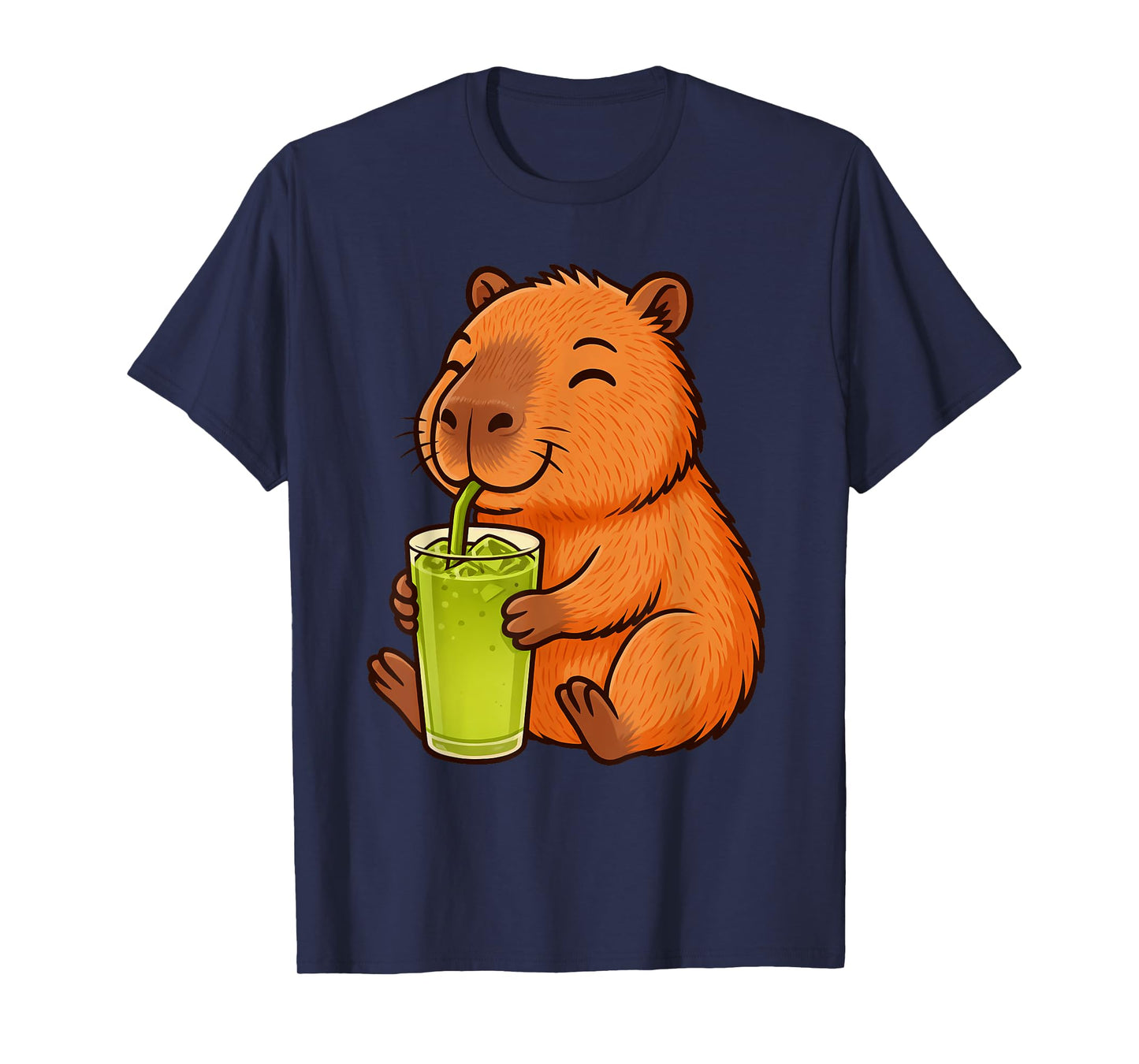 Cute Capybara Drinking Japanese Matcha Kawaii Capybara T-Shirt