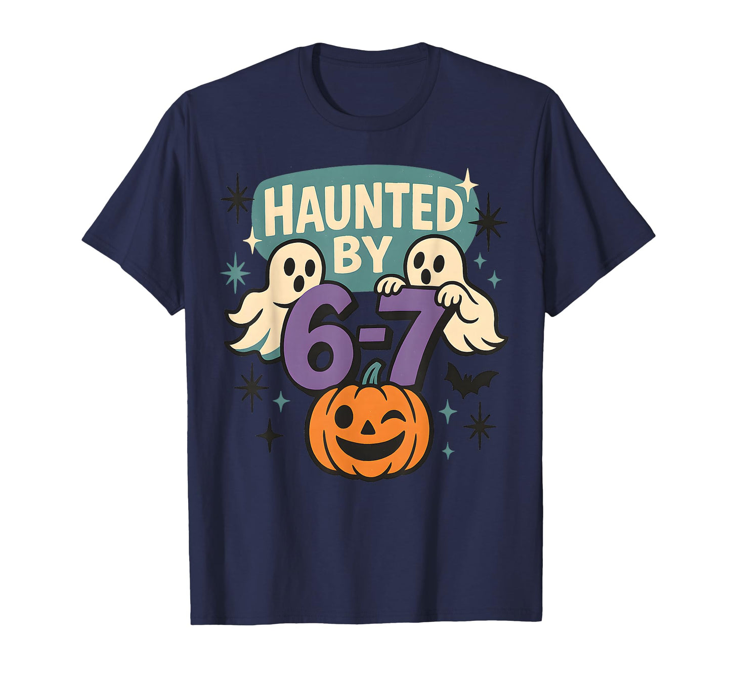 Haunted by 6-7 Retro Halloween 67 Ghost Pumpkin Funny Kids T-Shirt