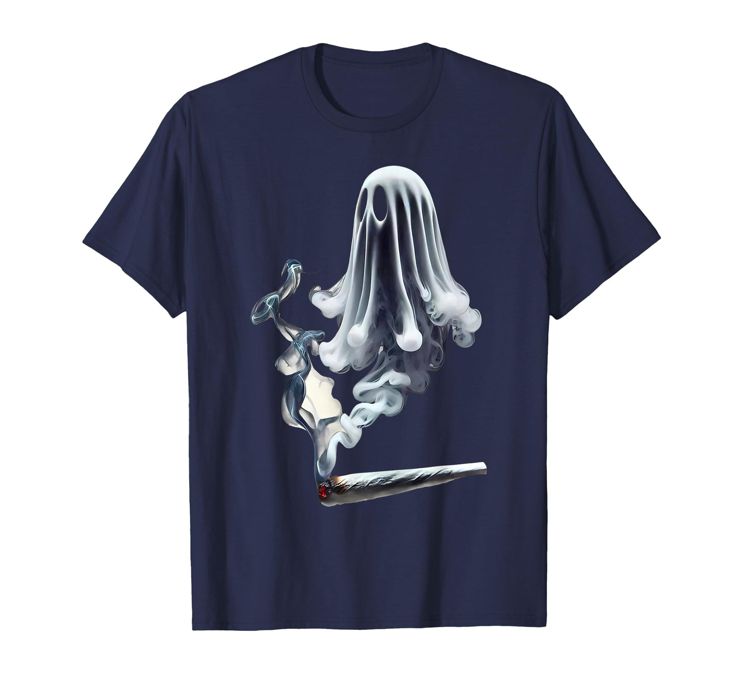 Smoking Ghost Spooky Halloween Marijuana 420 Weed Cannabis T-Shirt
