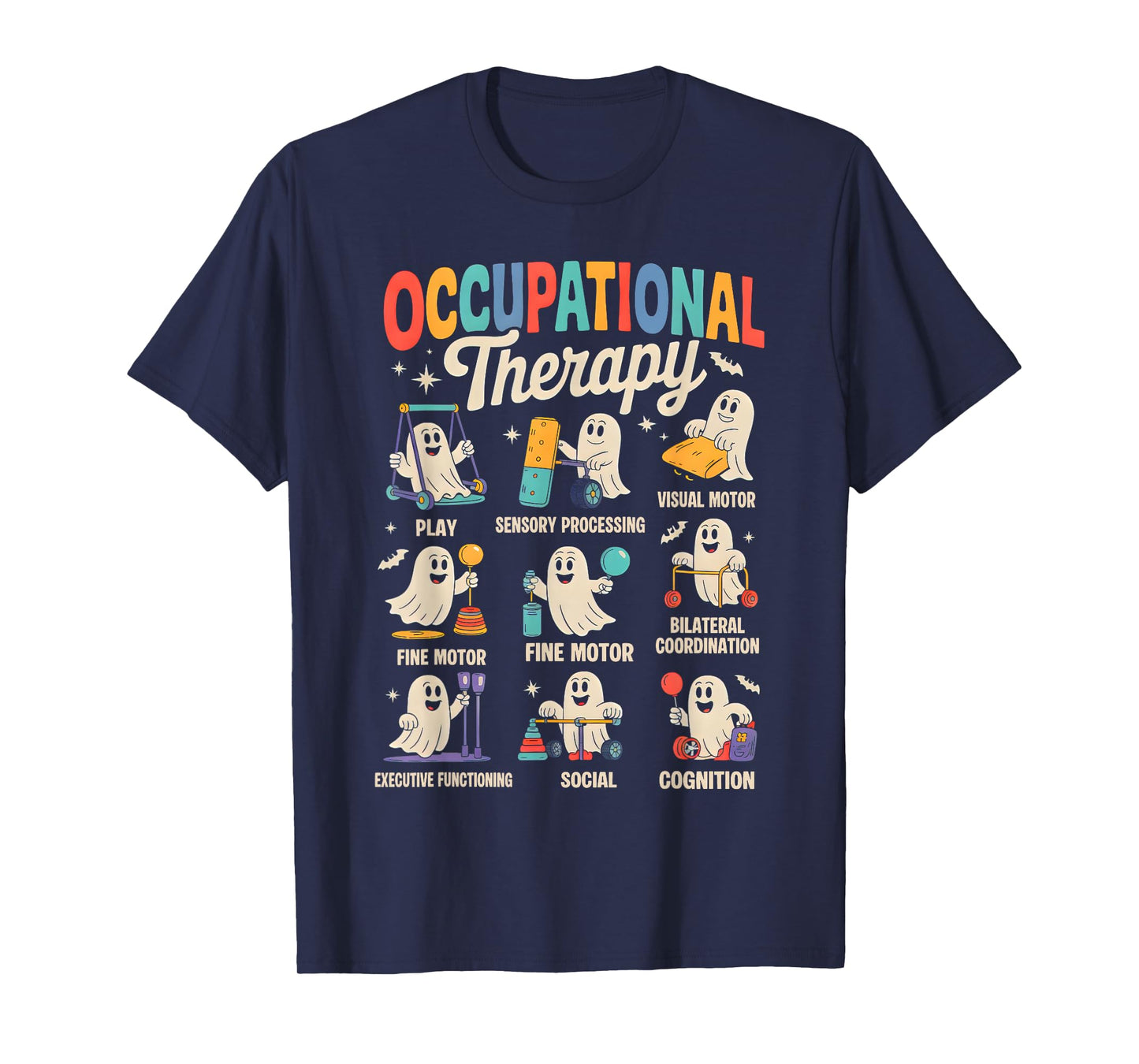 OT Occupational Therapy Therapist Spooky OTA Halloween Ghost T-Shirt