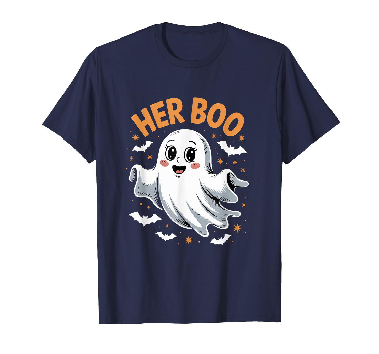 Her Boo Cute Ghost Funny Matching Halloween Design T-Shirt