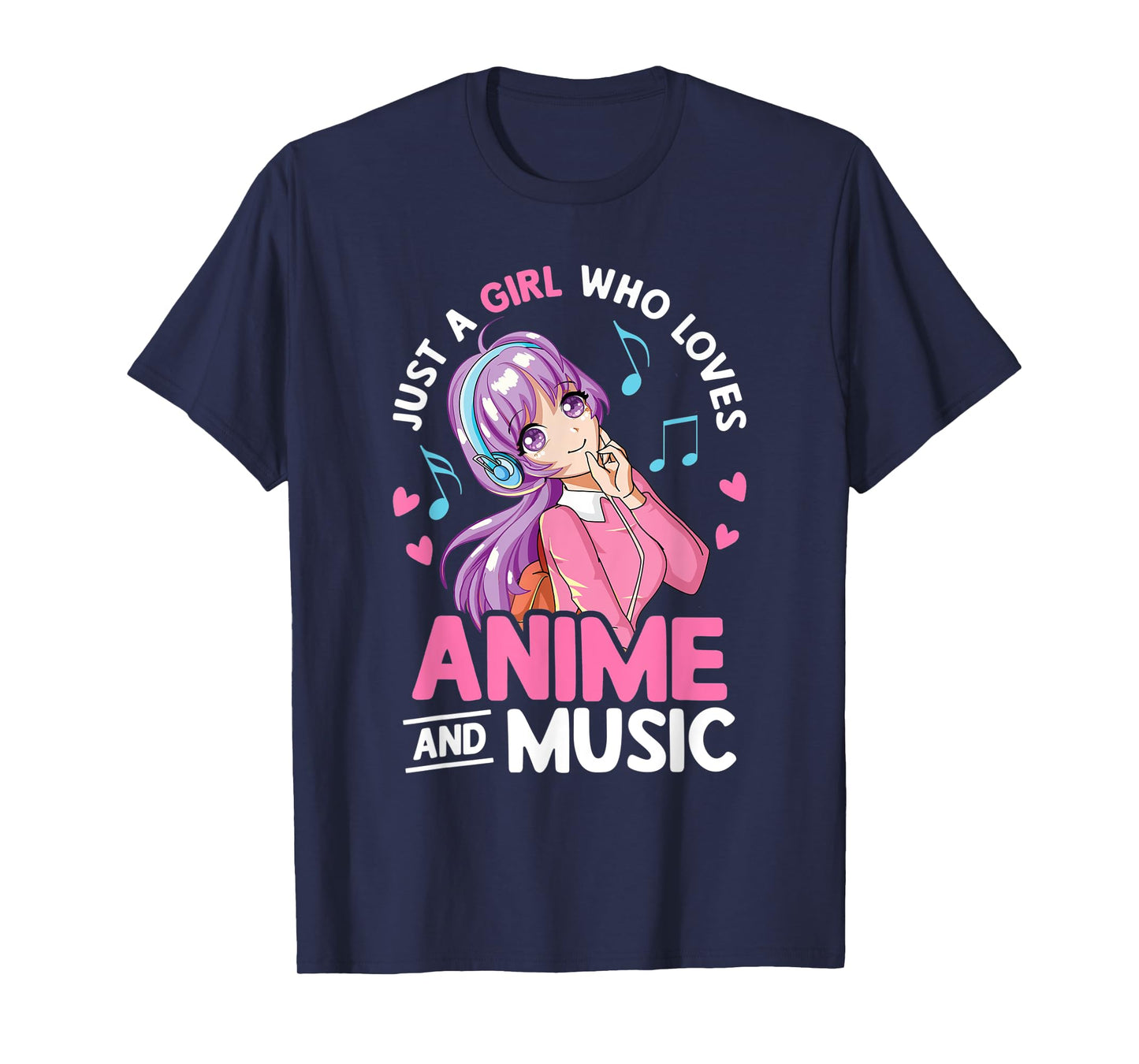 Just A Girl Who Loves Anime And Music Lover Anime Girls Teen T-Shirt