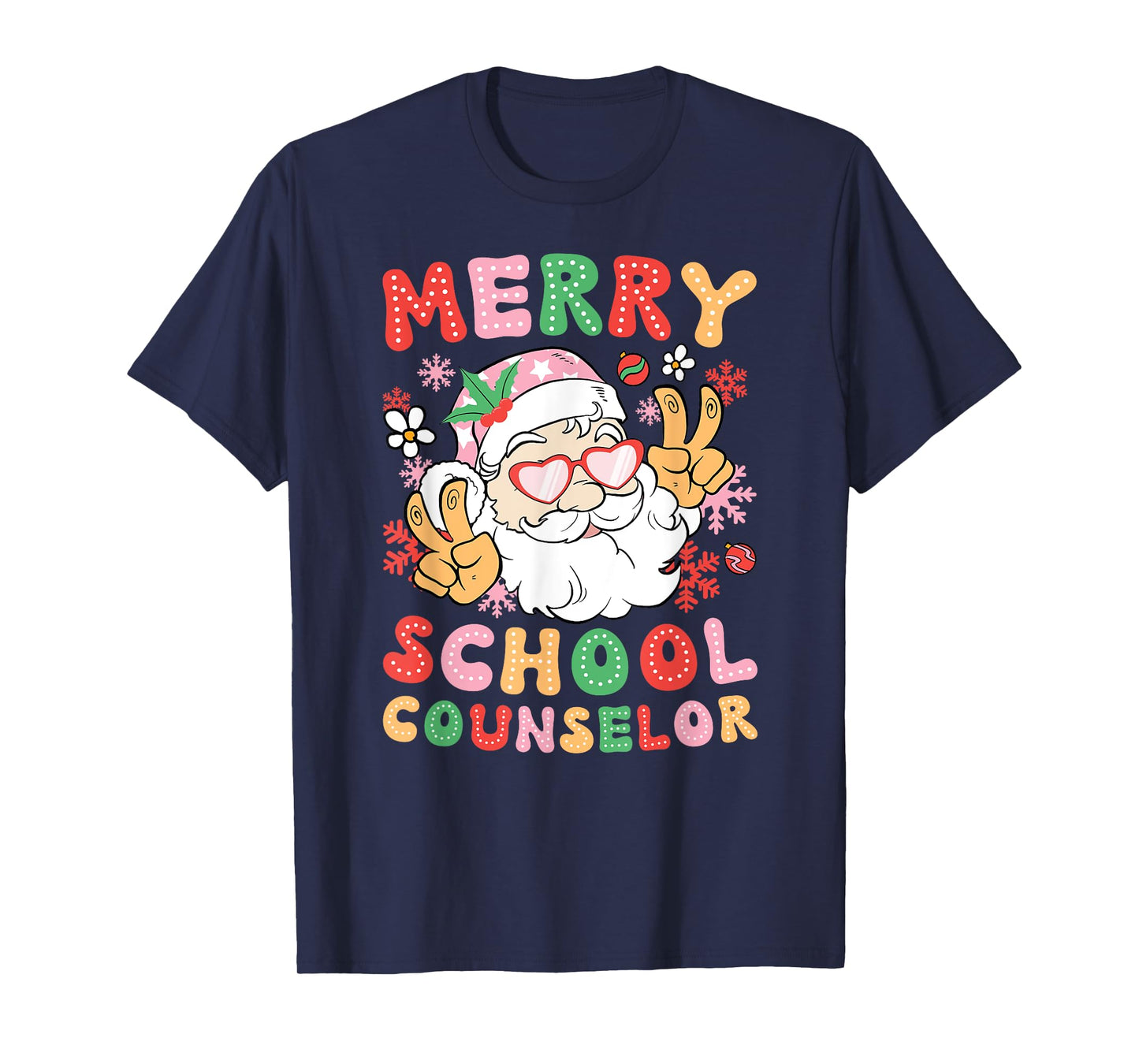 Merry School Counselor Christmas School Counseling Xmas T-Shirt