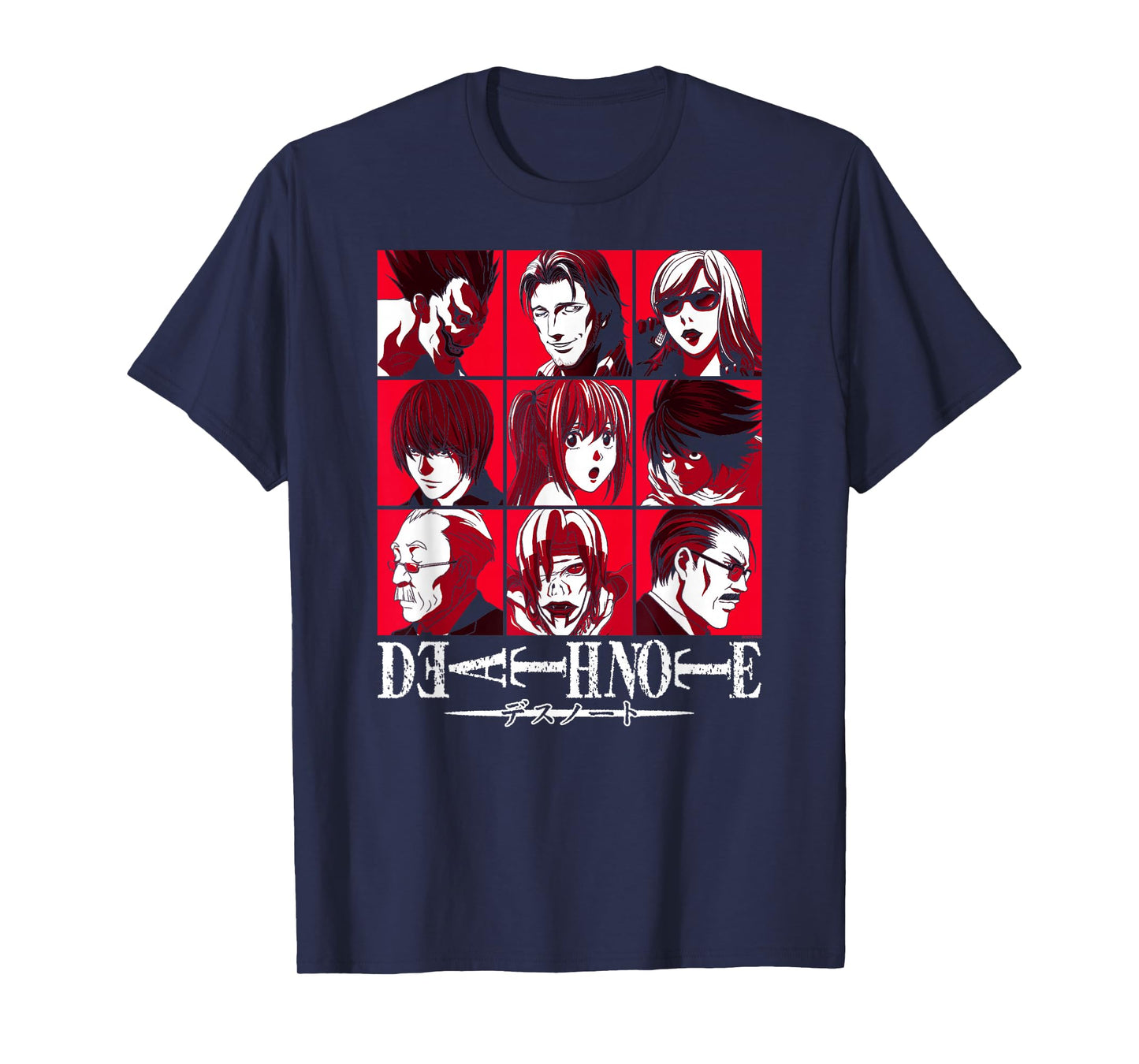 Death Note Character Pop Art Grid Anime T-Shirt