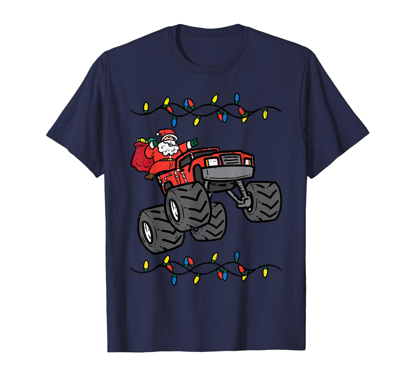 Christmas Santa Monster Truck Xmas Boys Kids Toddler Youth T-Shirt