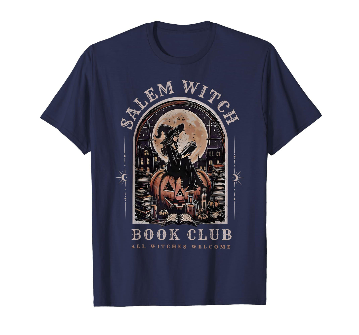 Salem Witch Book Club All Witches Welcome Spooky Halloween T-Shirt