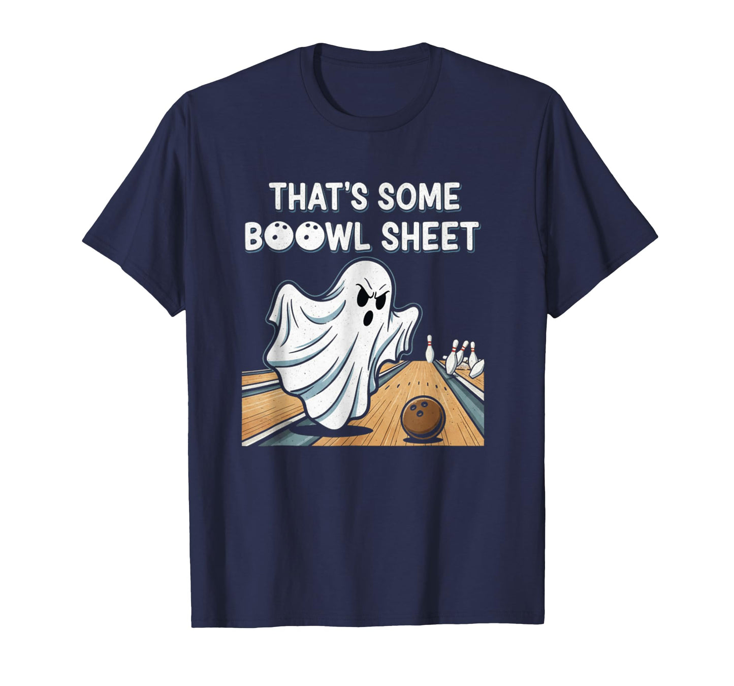 Funny Ghost Bowling Halloween Pun Boowl Sheet Spooky T-Shirt