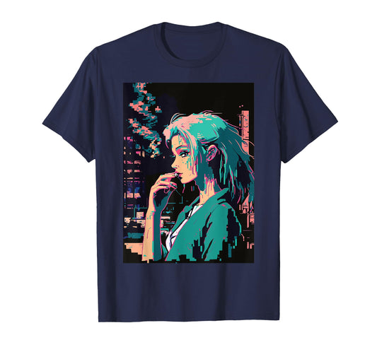 Japanese Vaporwave Sad Anime Girl Indie Aesthetic Otaku T-Shirt
