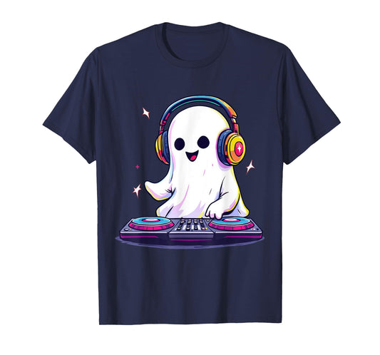 Halloween Ghost DJ EDM Music Party Spooky Season Boo Rave T-Shirt