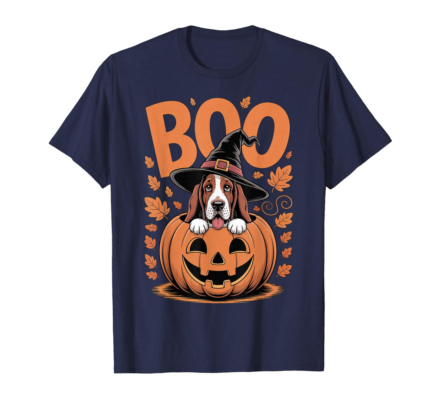 Basset Hound Costume on Pumpkin Halloween Basset Hound T-Shirt