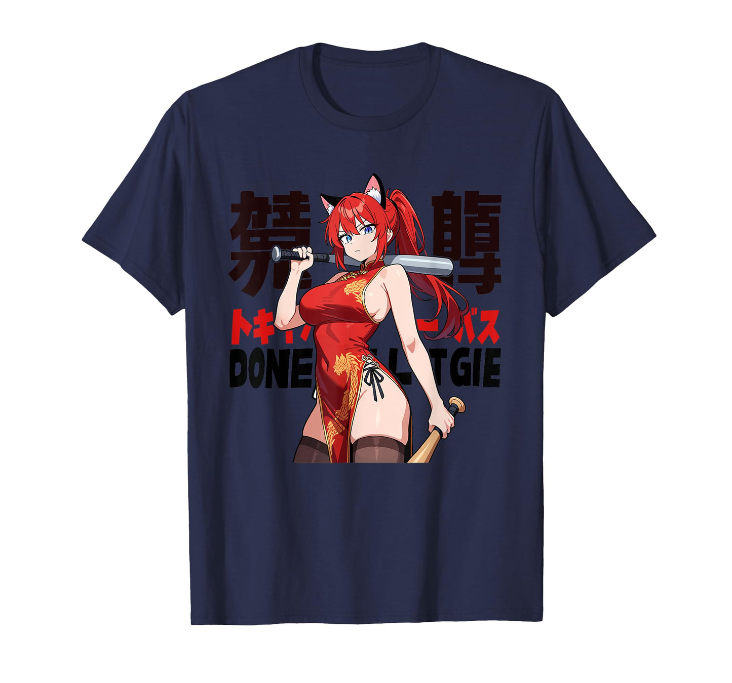 Waifu Sexy Anime Girl Hot Neko Cat Girl Japanese Style T-Shirt