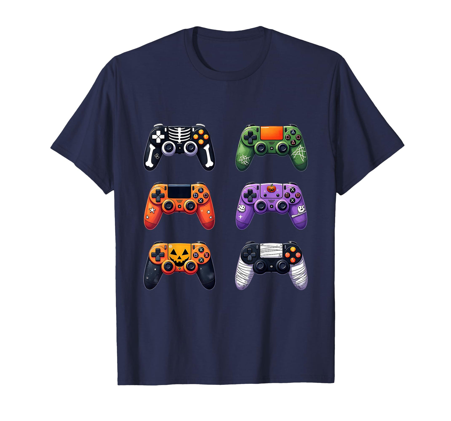 Video Game Bruh Retro Halloween Gaming Controller Skeleton T-Shirt