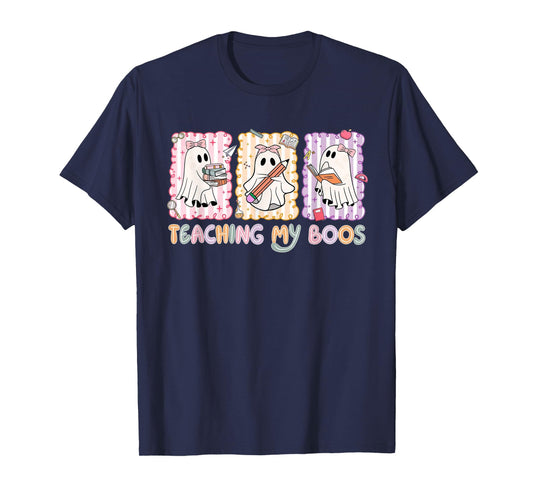 Teaching is My Boos Teacher Ghost Halloween Women Girls T-Shirt