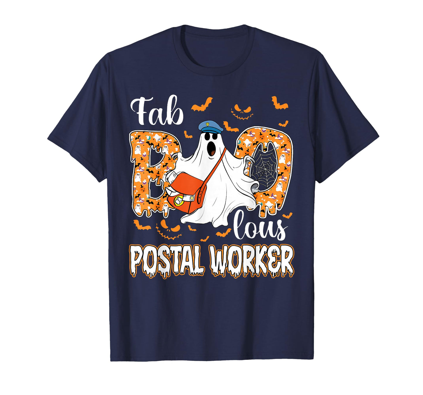 Fab Boo Lous Postal Worker Post Office Crew Ghost Halloween T-Shirt