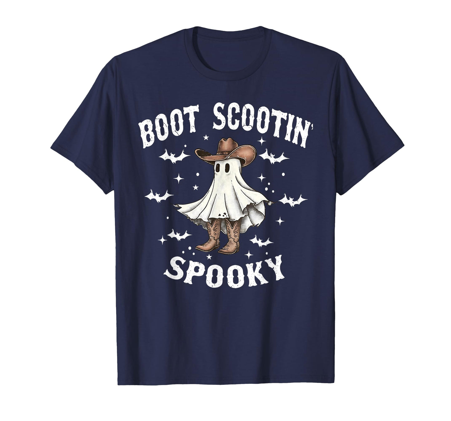 Boot Scootin' Spooky Cowboy Western Ghost Groovy Halloween T-Shirt