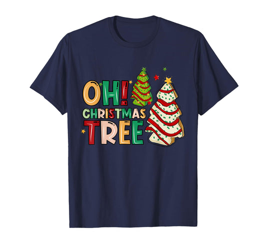 Groovy Oh Christmas Tree Cakes Debbie Becky Jen Cake Lovers T-Shirt