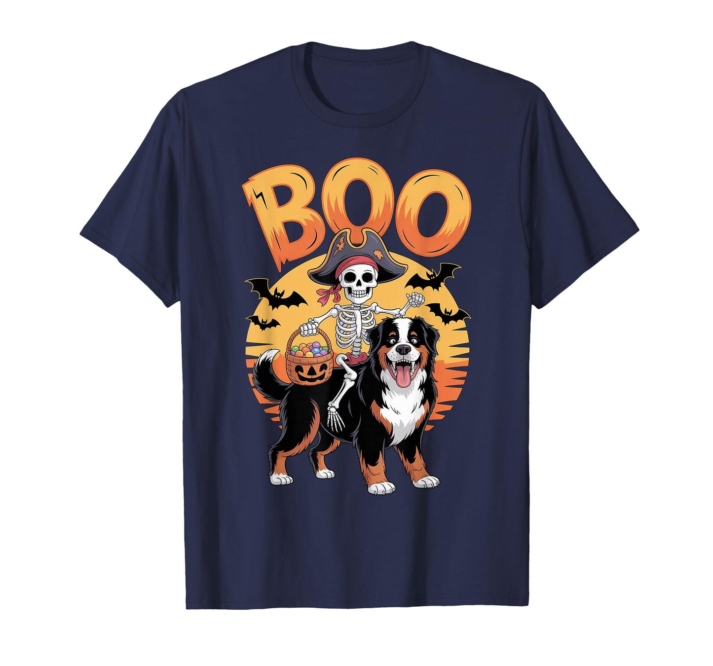 Spooky Bernese Costume on Boo Bernese Mountain Dog Halloween T-Shirt