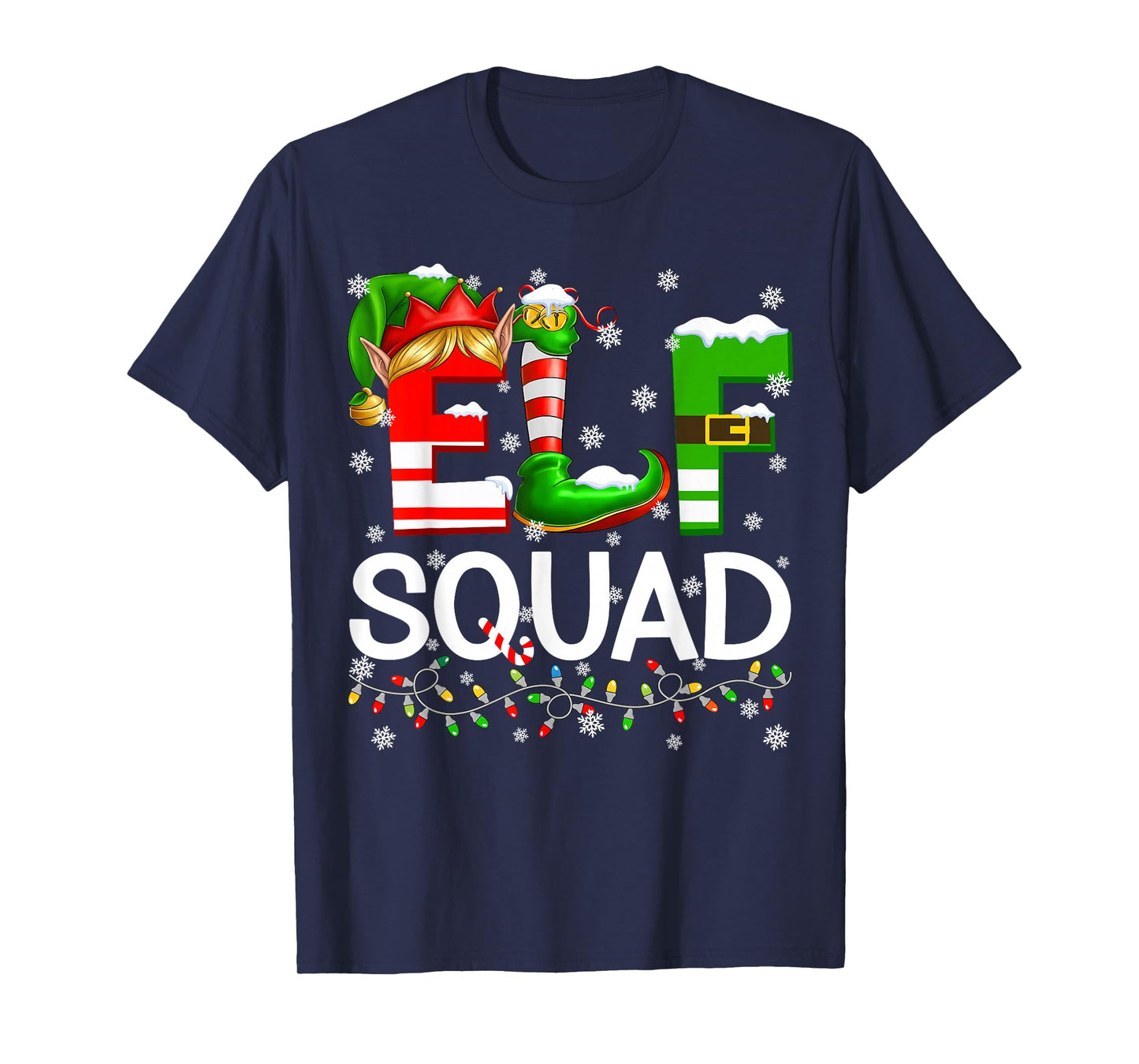 Funny Elf Squad Pajamas Christmas Xmas Men Women Kid T-Shirt