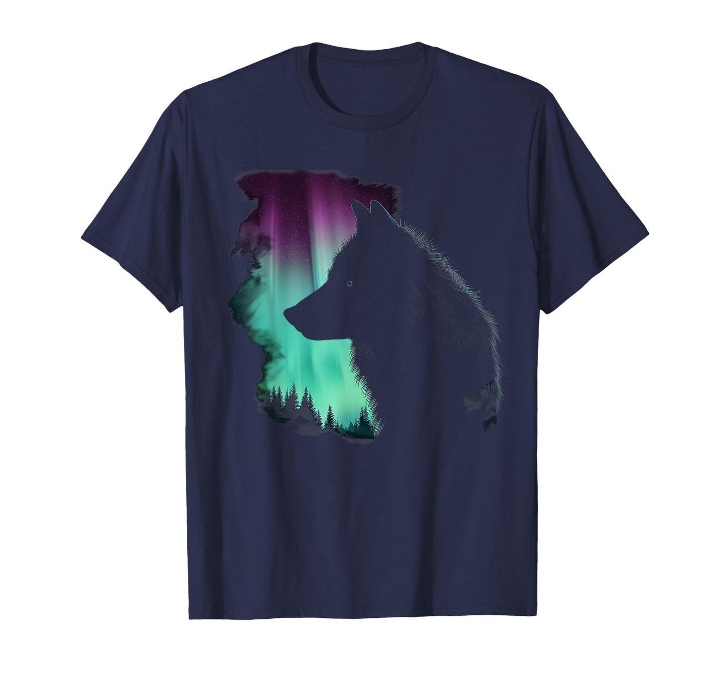 Wolf Northern Light Winter Arctic Nature Wolf Lover T-Shirt