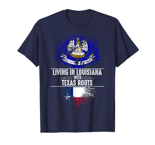 Louisiana Home Texas Roots State Tree Flag Love Gift T-Shirt